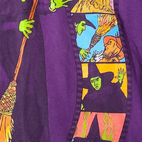 Vintage Single Stitch Wizard Of Oz Wicked Witch T Shirt Size XL USA Purple